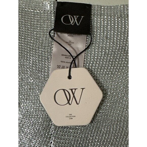 OW Collection Gemma Mini Skirt in Silver Medium New Womens Chainmail - Picture 11 of 15